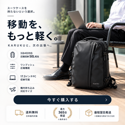 圧縮バックパック